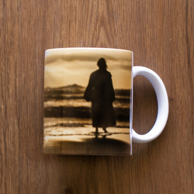 White Ceramic Footprints Jesus Coffee Mug