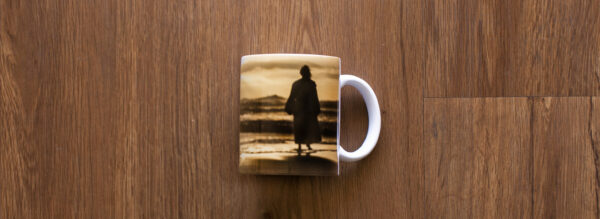 White Ceramic Footprints Jesus Coffee Mug