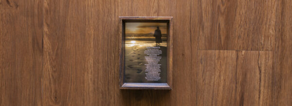 Footsteps Poem with Jesus in Wood Frame