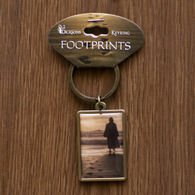 Footsteps Gold Metal Keychain