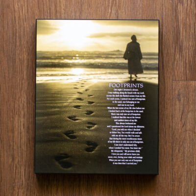 Footprints Poem Wood Wall Plaque