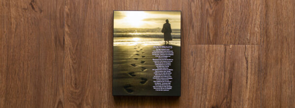 Footprints Poem Wood Wall Plaque